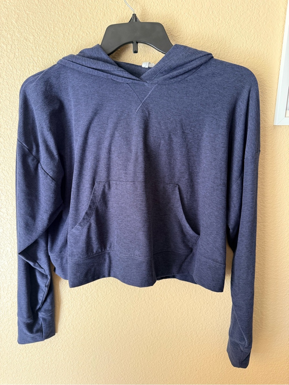 Fabletics Navy Hooded Pullover with Kangaroo Pocket